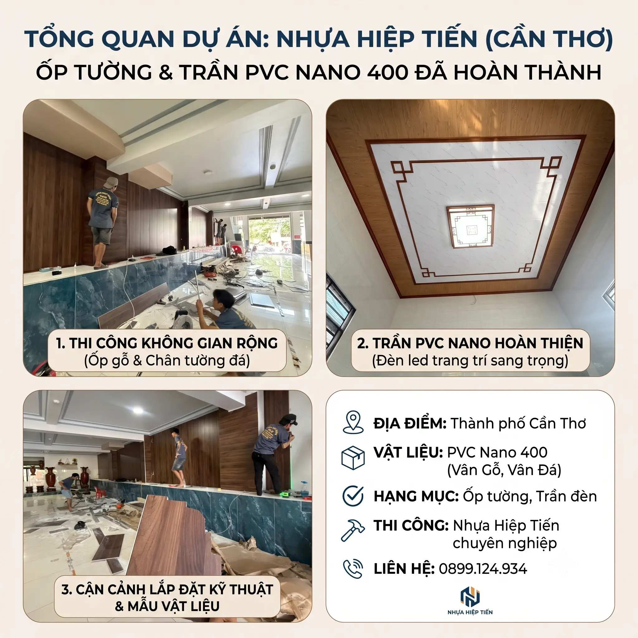 Dự Án Thi Công Ốp Tường Tấm Nhựa PVC Nano 400 Tại Cần Thơ – Dấu Ấn Sang Trọng Từ Nhựa Hiệp Tiến