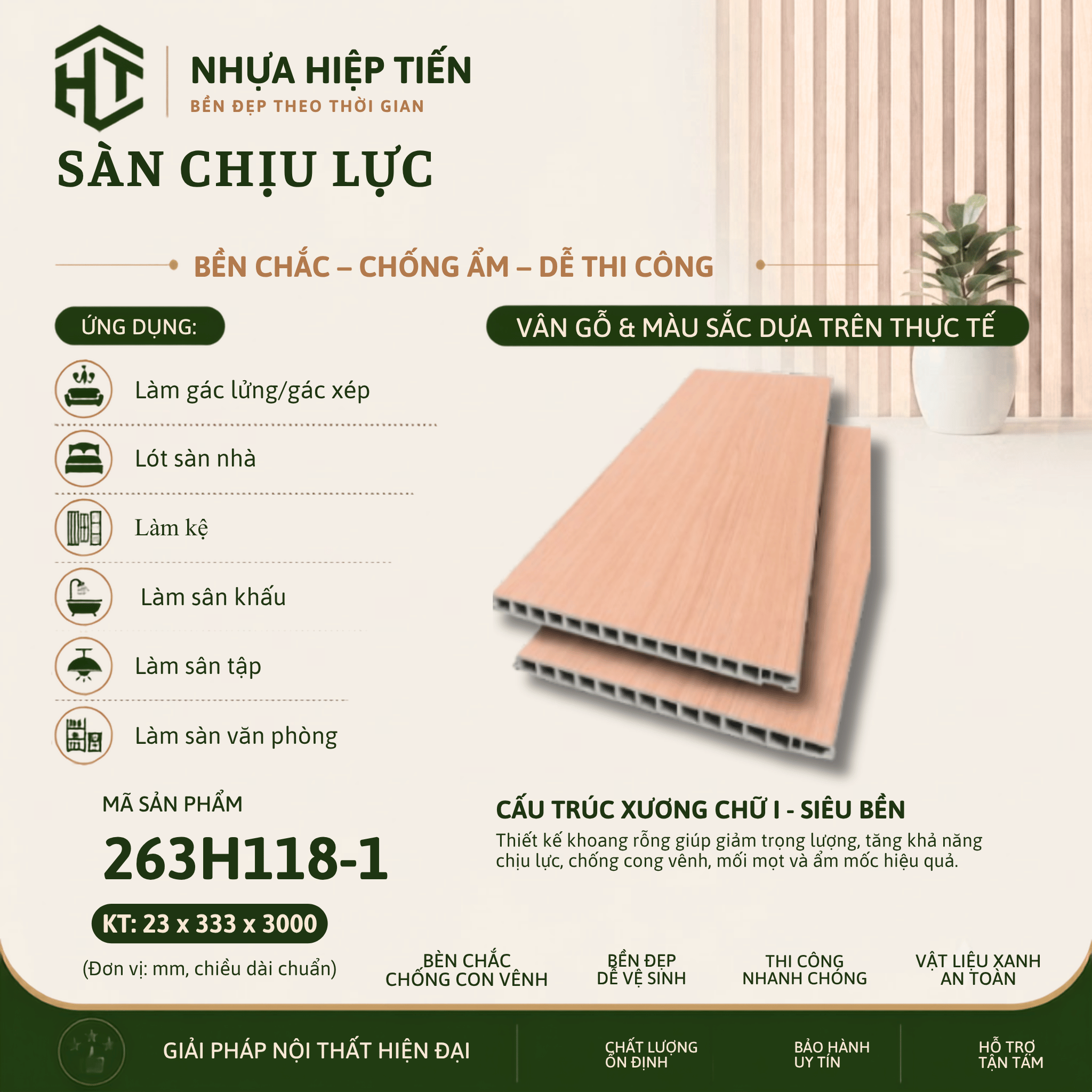 Sàn Nhựa Chịu Lực Giả Gỗ 3m – Ván Sàn SPC Lõi Đặc Lót Gác Lửng | Nhựa Hiệp Tiến - Ảnh 15