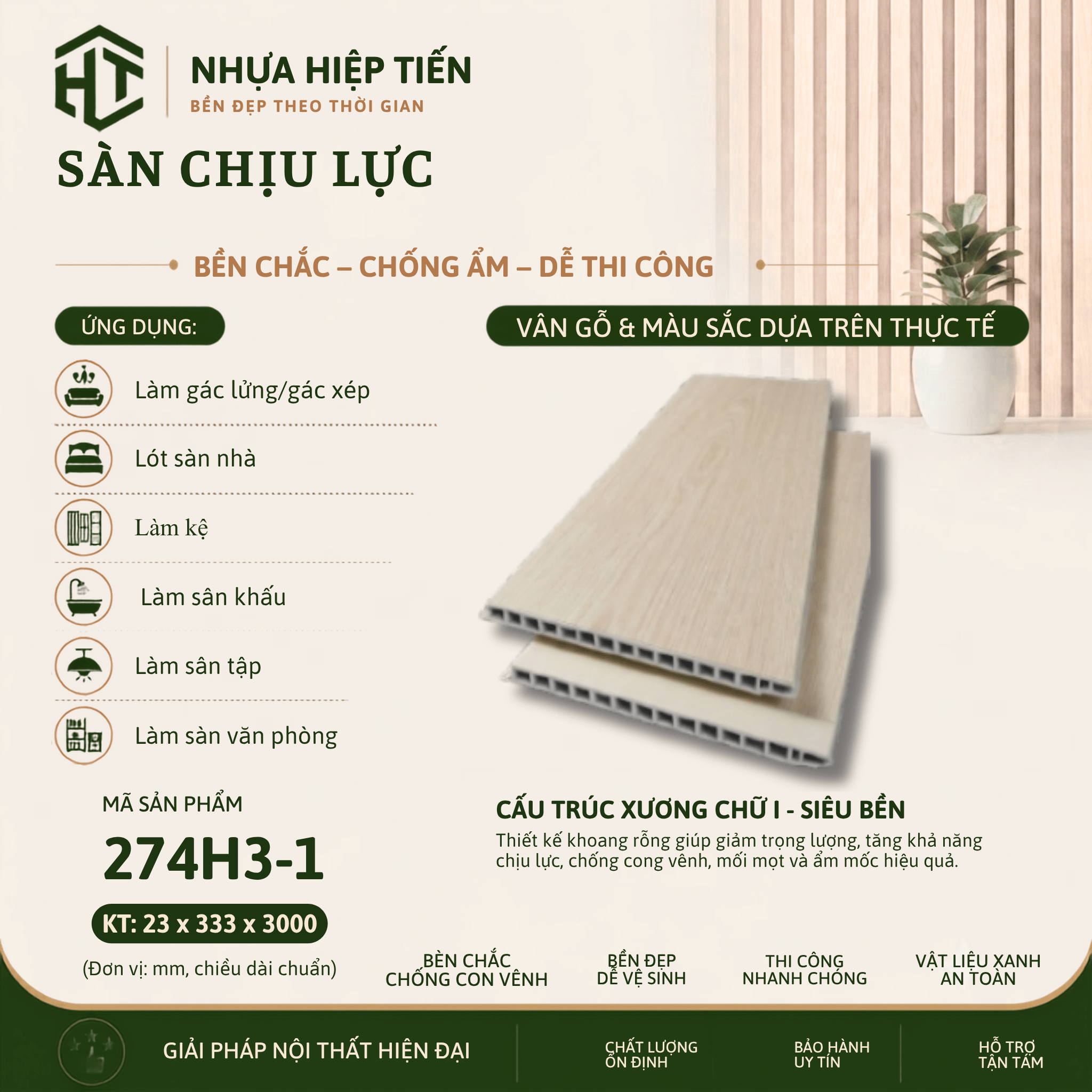 Sàn Nhựa Chịu Lực Giả Gỗ 3m – Ván Sàn SPC Lõi Đặc Lót Gác Lửng | Nhựa Hiệp Tiến - Ảnh 20