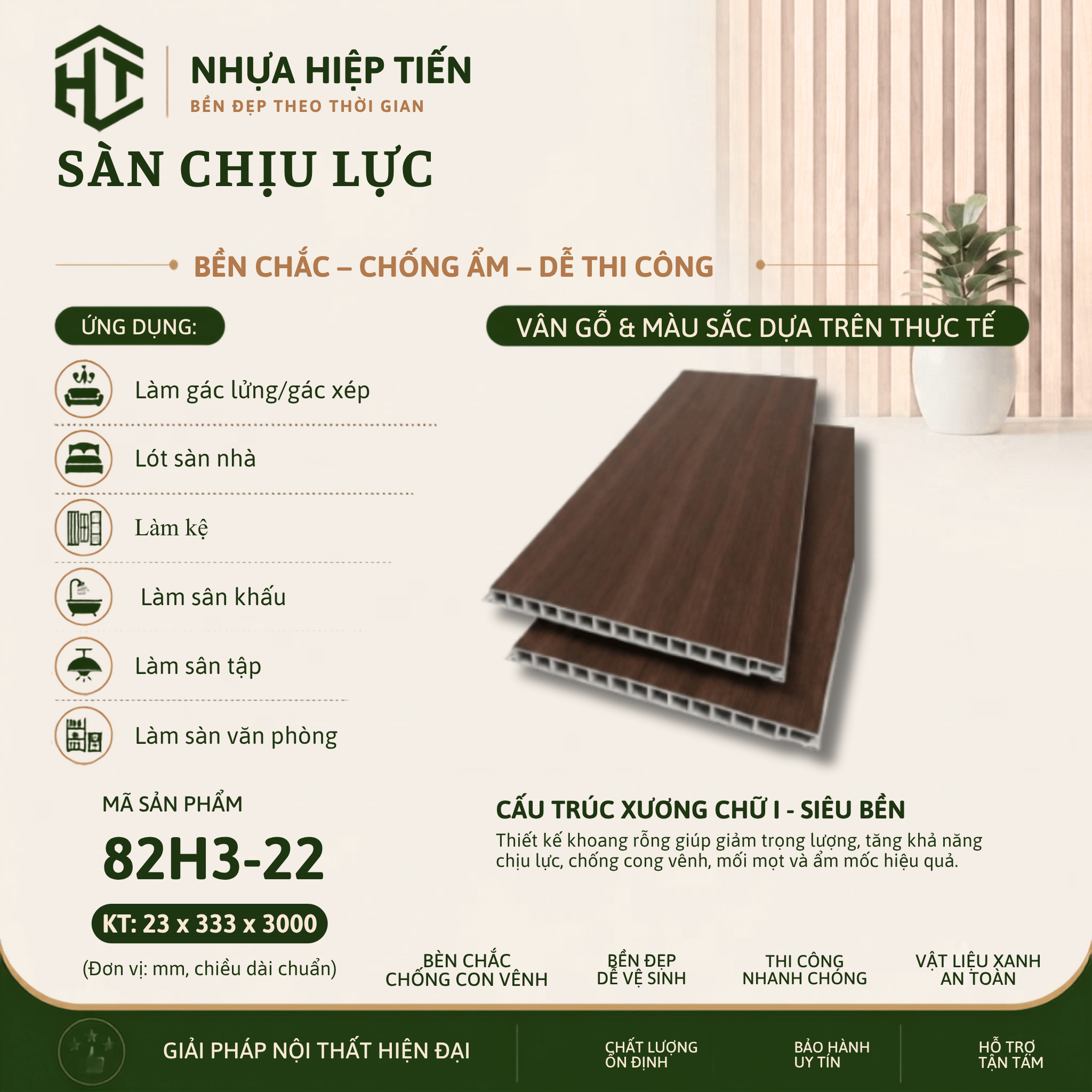Sàn Nhựa Chịu Lực Giả Gỗ 3m – Ván Sàn SPC Lõi Đặc Lót Gác Lửng | Nhựa Hiệp Tiến - Ảnh 16