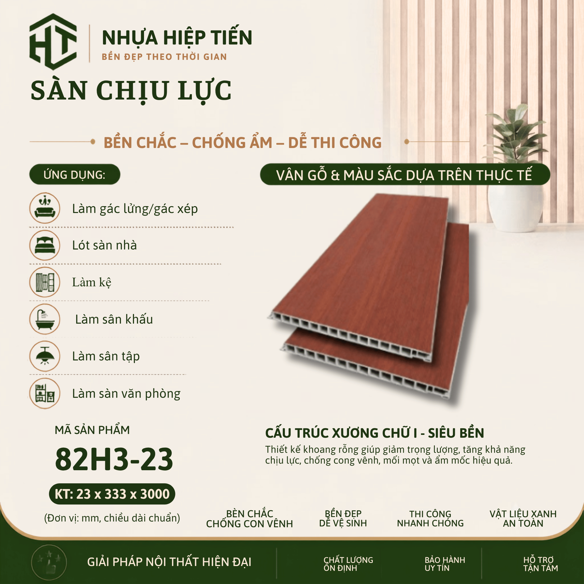 Sàn Nhựa Chịu Lực Giả Gỗ 3m – Ván Sàn SPC Lõi Đặc Lót Gác Lửng | Nhựa Hiệp Tiến - Ảnh 11