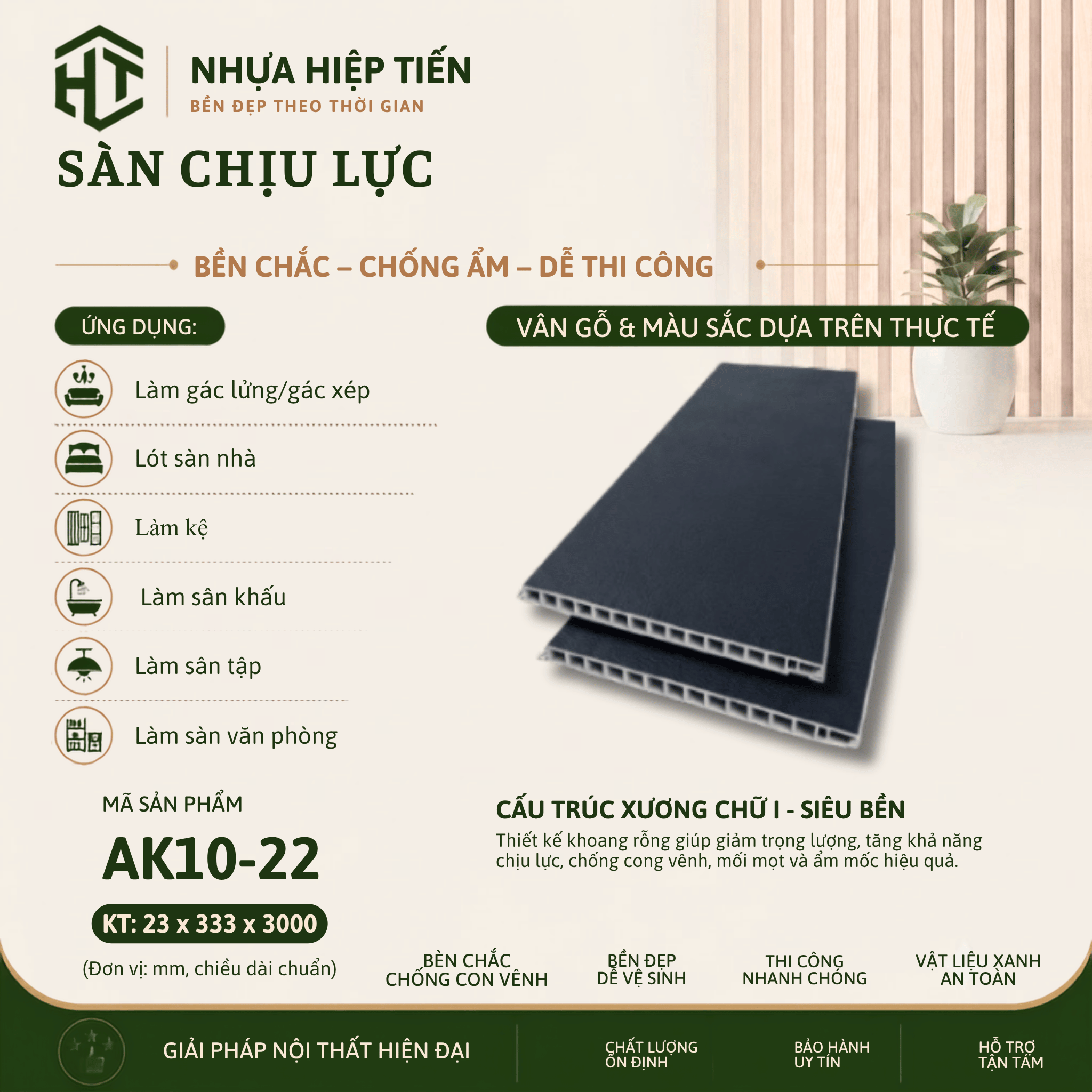 Sàn Nhựa Chịu Lực Giả Gỗ 3m – Ván Sàn SPC Lõi Đặc Lót Gác Lửng | Nhựa Hiệp Tiến - Ảnh 24
