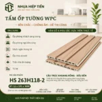 Tấm Ốp Tường Lam Sóng Nhựa Giả Gỗ – Xu Hướng Trang Trí Nội Thất Hiện Đại - Nâu Nhạt Gỗ Sồi Tự Nhiên