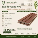 Tấm Ốp Tường Lam Sóng Nhựa Giả Gỗ – Xu Hướng Trang Trí Nội Thất Hiện Đại - Nâu Đỏ Gỗ Hương