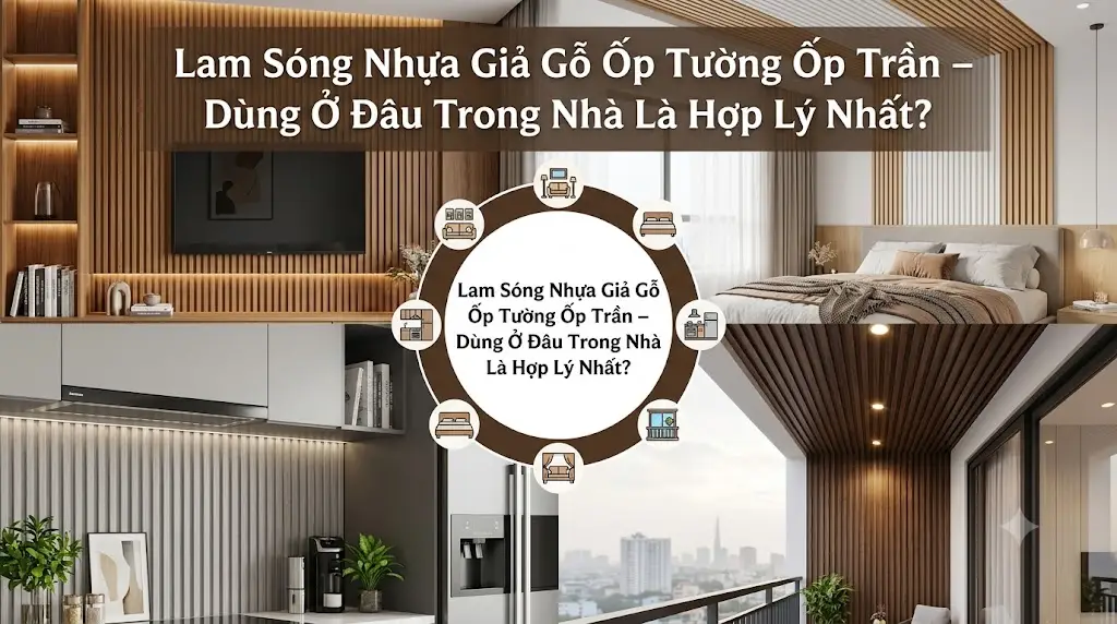 Lam Sóng Nhựa Giả Gỗ Ốp Tường Ốp Trần – Dùng Ở Đâu Trong Nhà Là Hợp Lý Nhất?