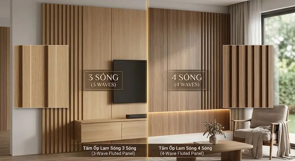Tấm Ốp Lam Sóng 3 Sóng Hay 4 Sóng? Cách Chọn Kiểu Dáng Phù Hợp Không Gian