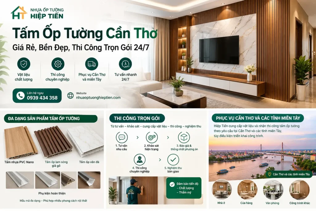 Tấm Ốp Tường Cần Thơ: Giá Rẻ, Bền Đẹp, Thi Công Trọn Gói 24/7